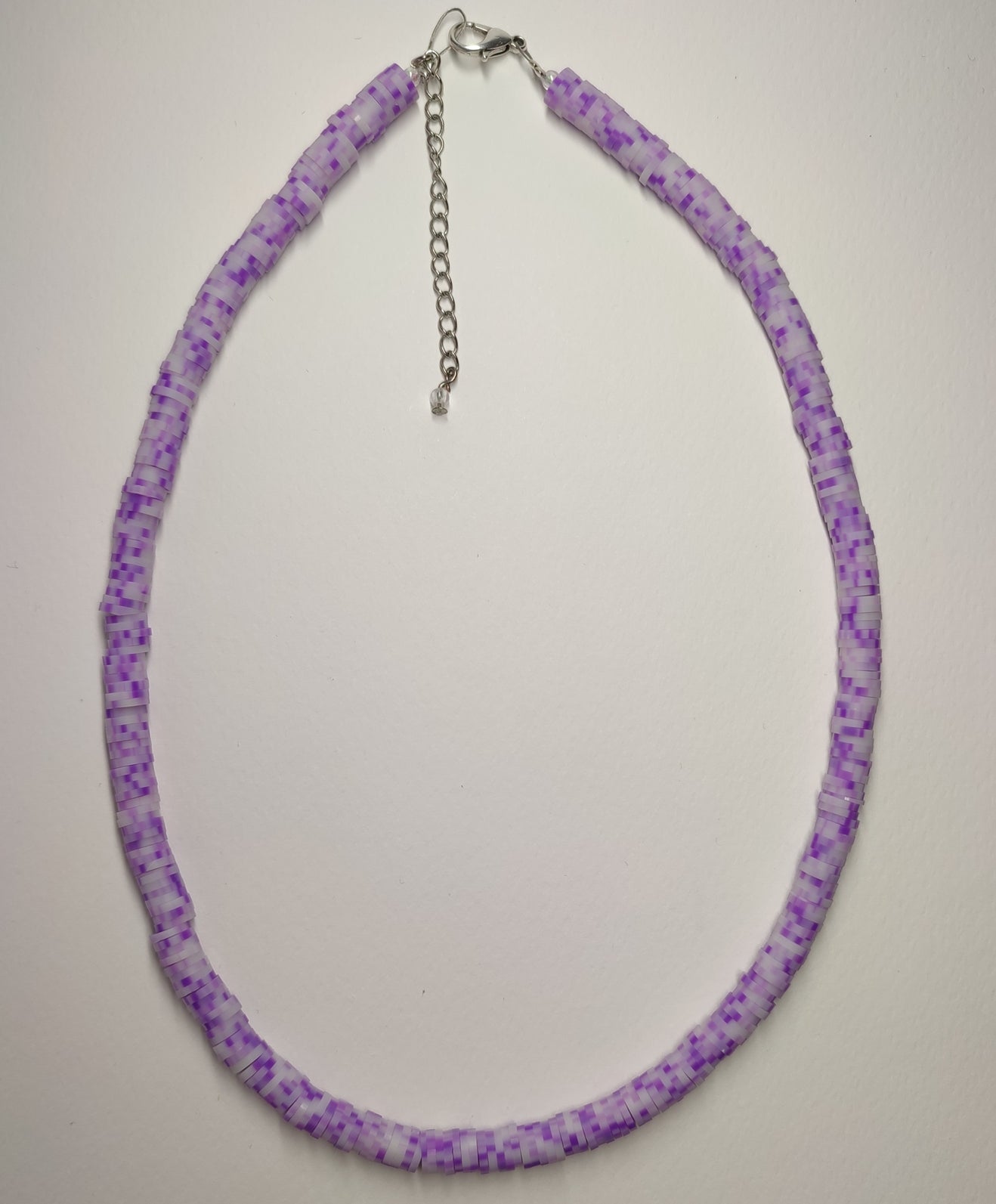 Necklace with colorful polymer clay beads
