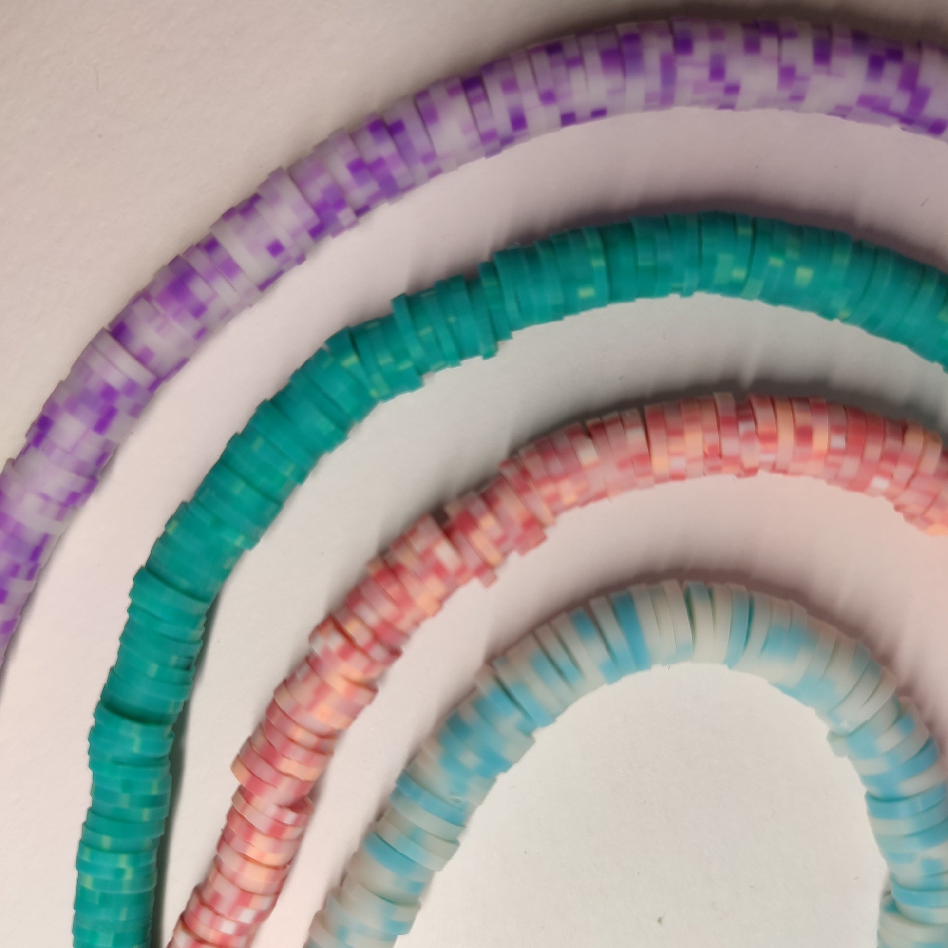 Necklace with colorful polymer clay beads