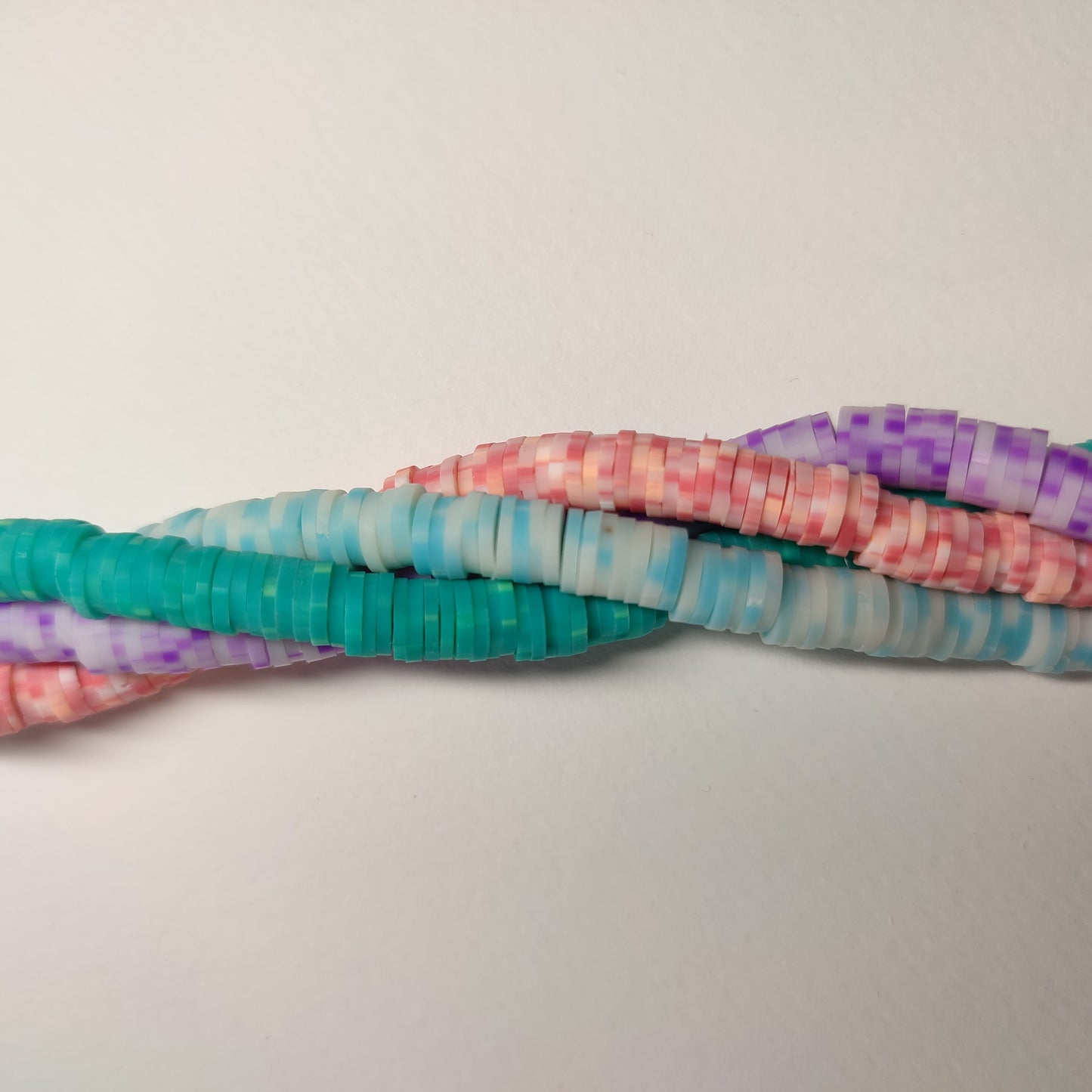Necklace with colorful polymer clay beads