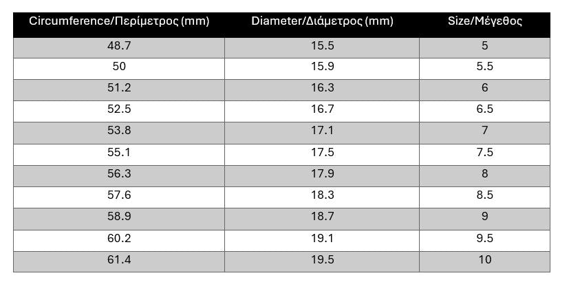 Size chart