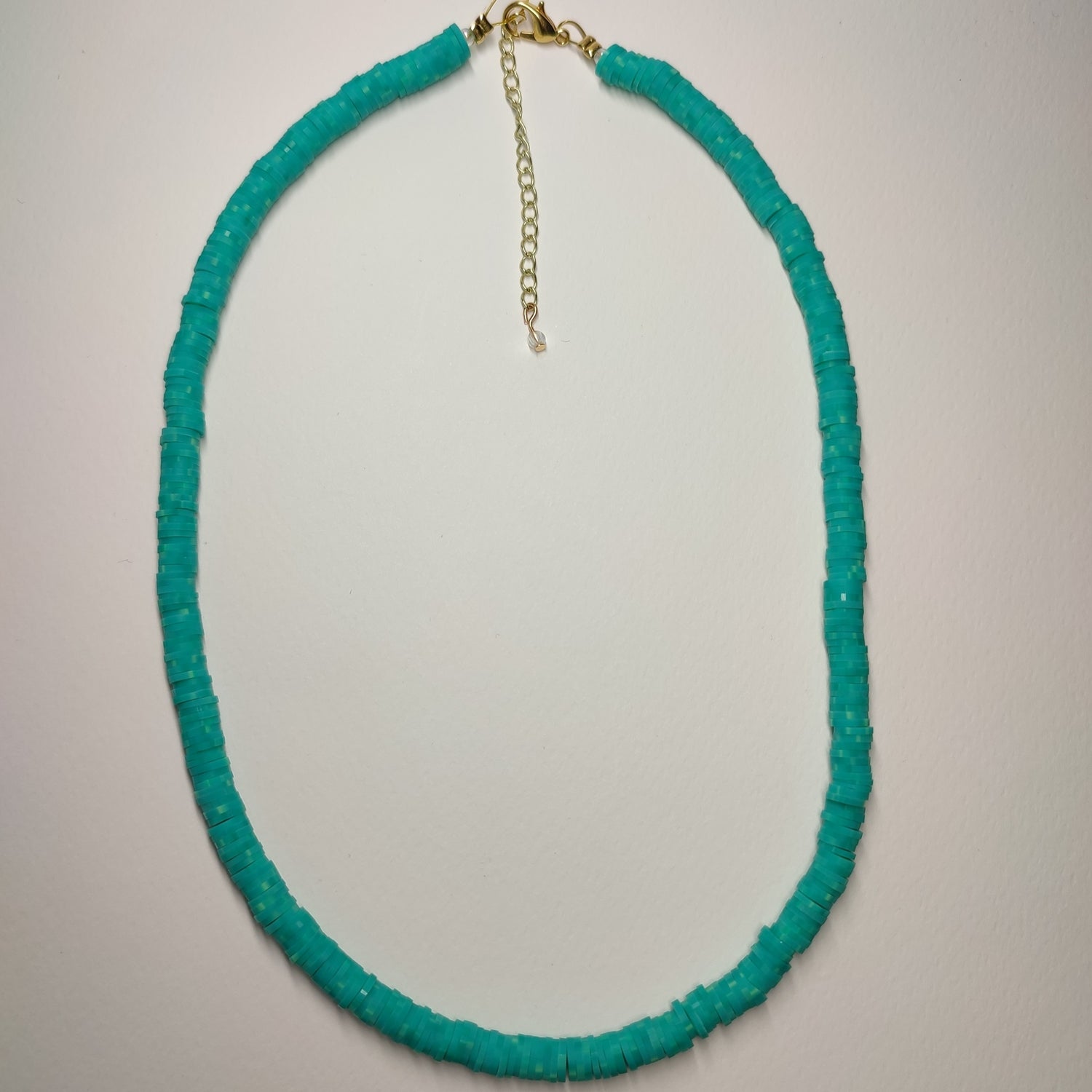 Necklace with colorful polymer clay beads