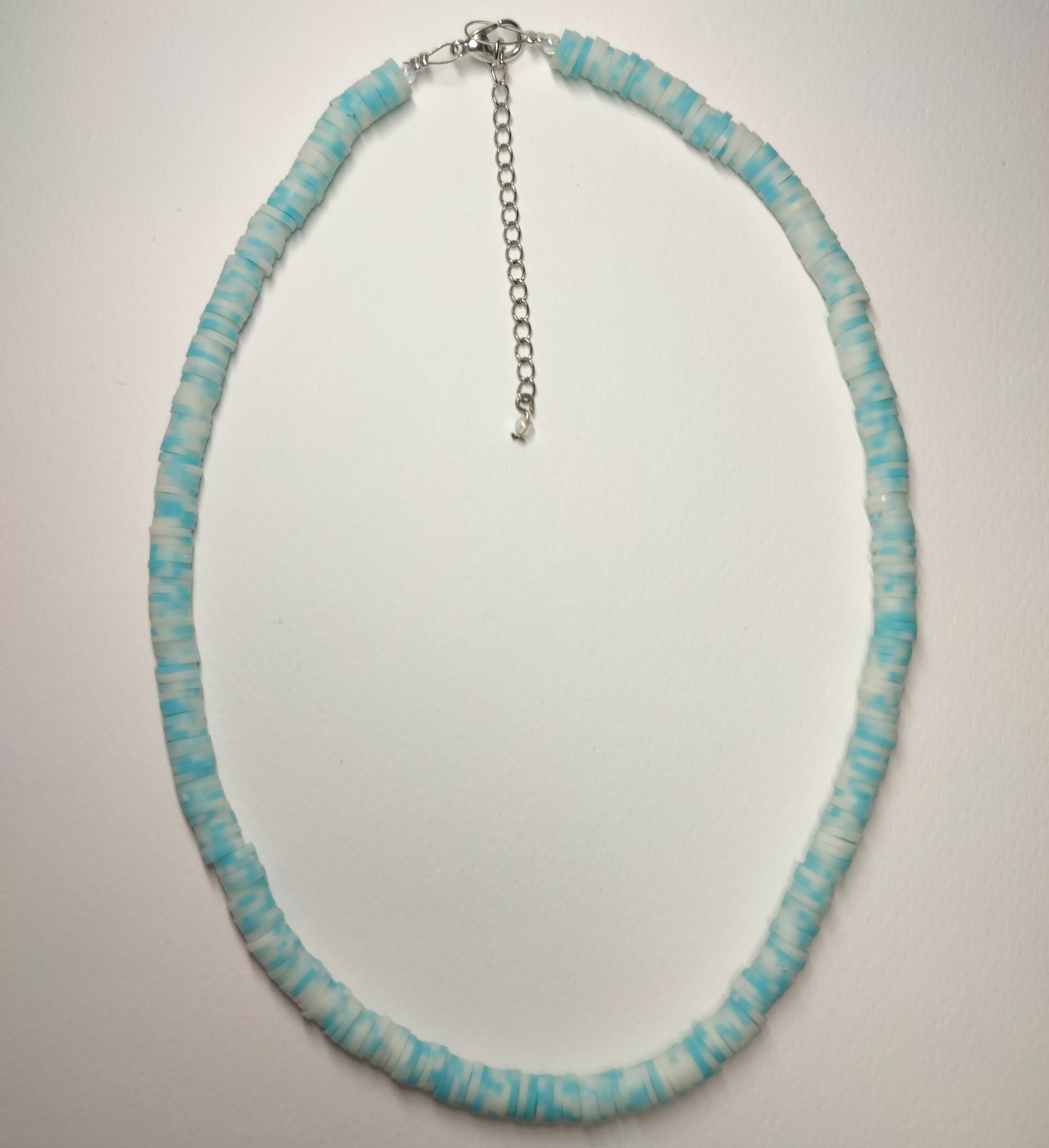 Necklace with colorful polymer clay beads
