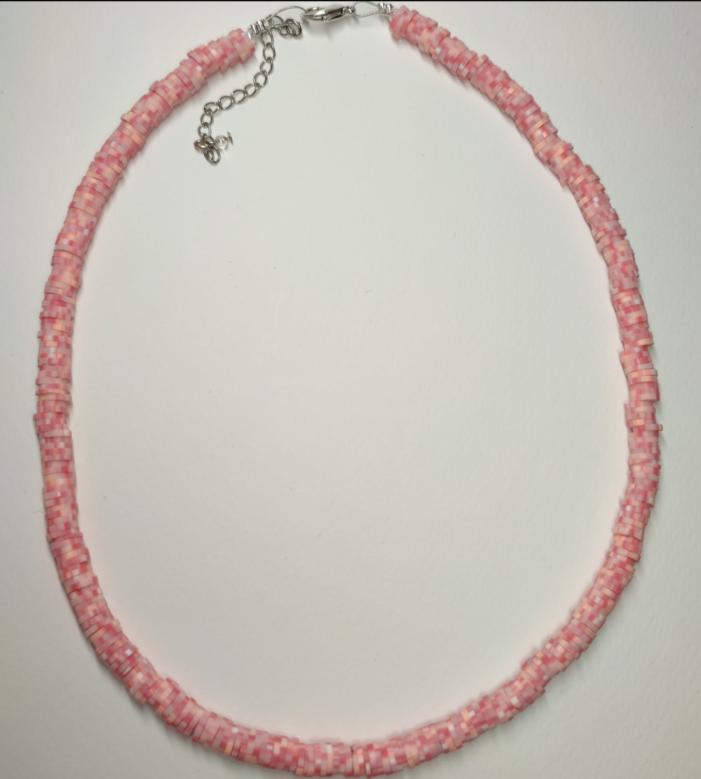 Necklace with colorful polymer clay beads