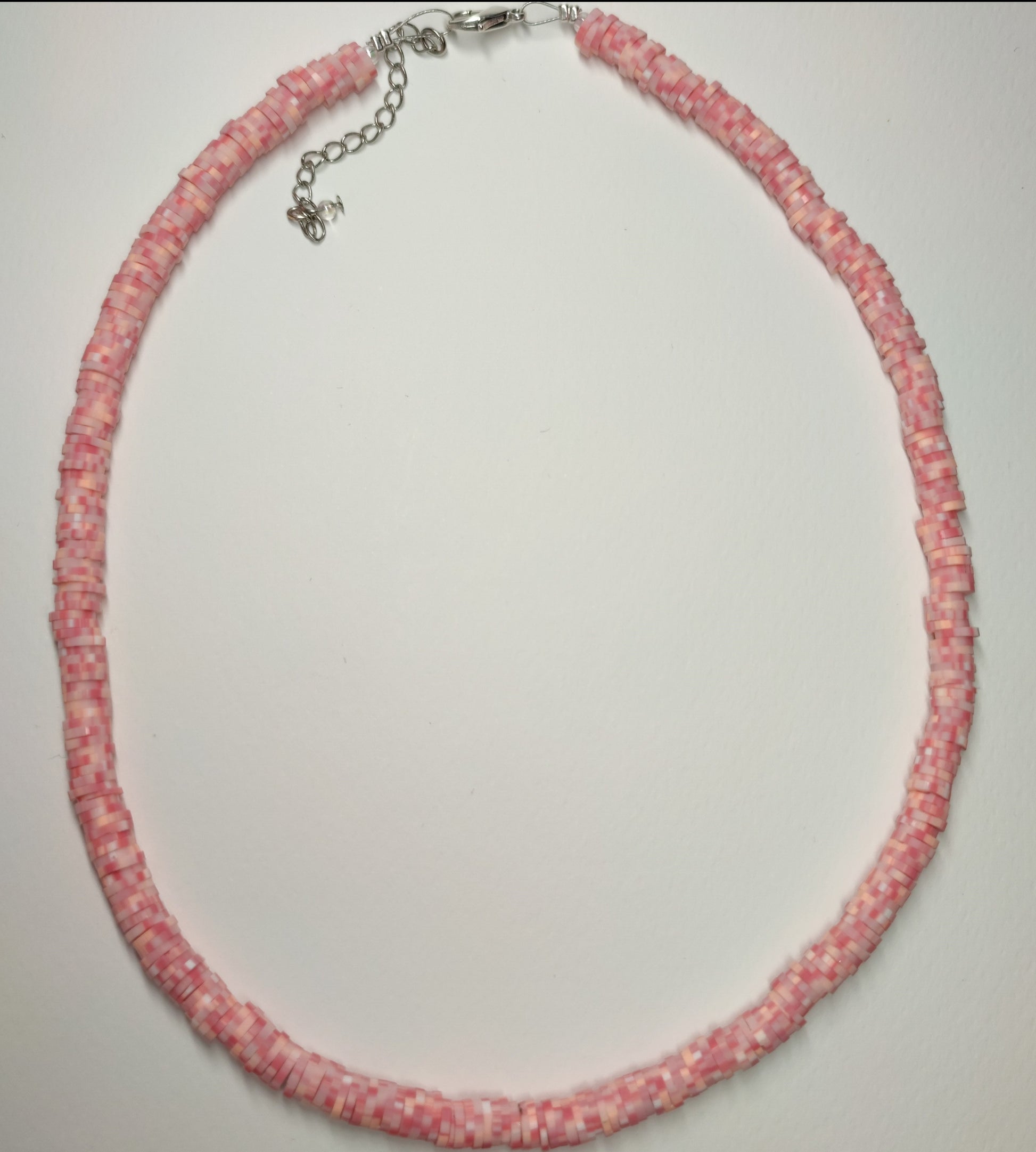 Necklace with colorful polymer clay beads