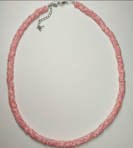 Necklace with colorful polymer clay beads